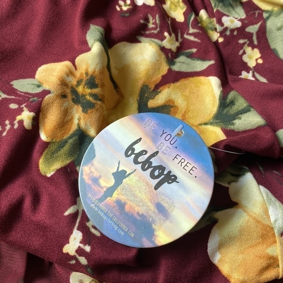 🆕 BeBop Off-Shoulder Romper with Skirt Floral Playsuit Large - Picture 12 of 14